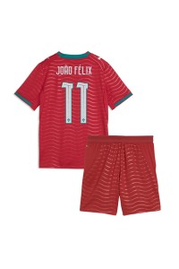 Portugali Joao Felix #11 Jalkapallovaatteet Lasten Kotipeliasu MM-kisat 2026 Lyhythihainen (+ Lyhyet housut)